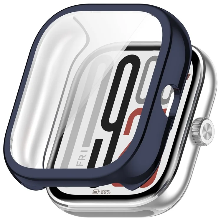 Carcasa de reloj para Xiaomi Redmi Watch 5 eSIM / Watch 5 / Watch 4 Cubierta protectora de TPU con electrochapado y película de pantalla - Azul medianoche