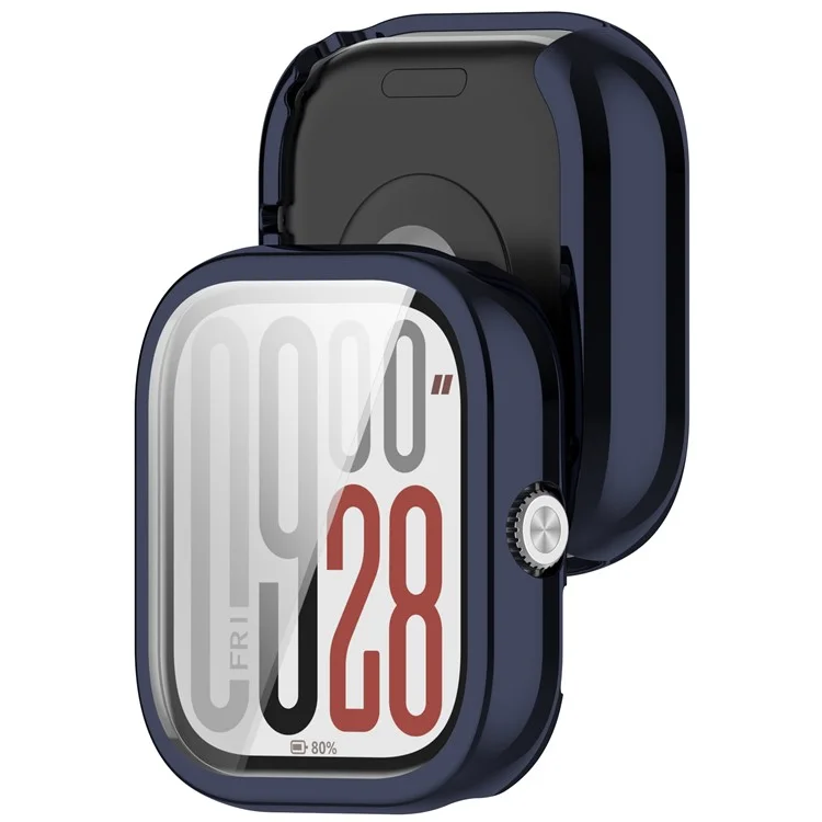 Carcasa de reloj para Xiaomi Redmi Watch 5 eSIM / Watch 5 / Watch 4 Cubierta protectora de TPU con electrochapado y película de pantalla - Azul medianoche