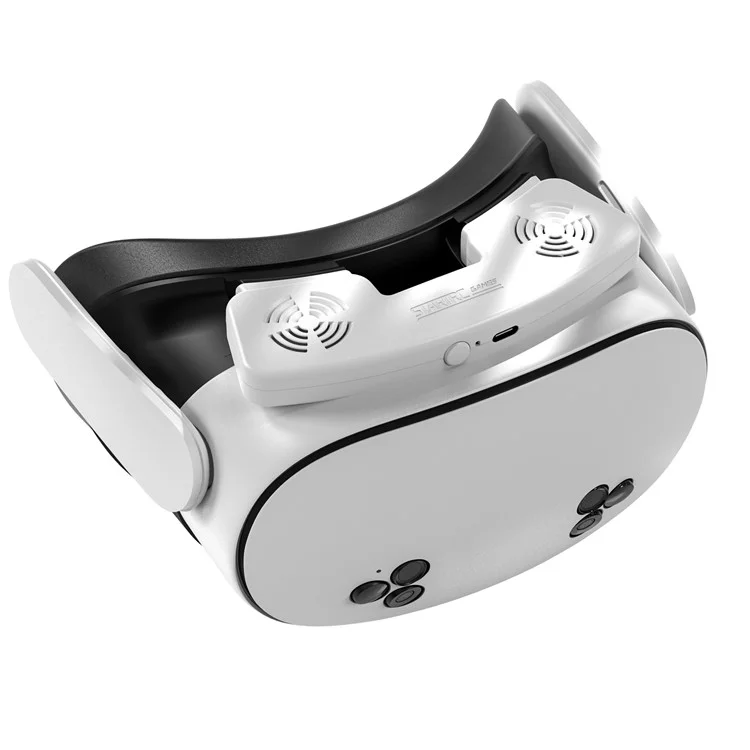 STARTRC GAMES Maske für Meta Quest 3S VR mit magnetischem Kühlventilator, Leder-/Lycraschaumpolster, atmungsaktiver Gesichtsabdeckung