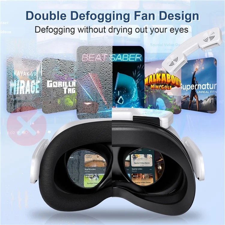 STARTRC GAMES Maske für Meta Quest 3S VR mit magnetischem Kühlventilator, Leder-/Lycraschaumpolster, atmungsaktiver Gesichtsabdeckung