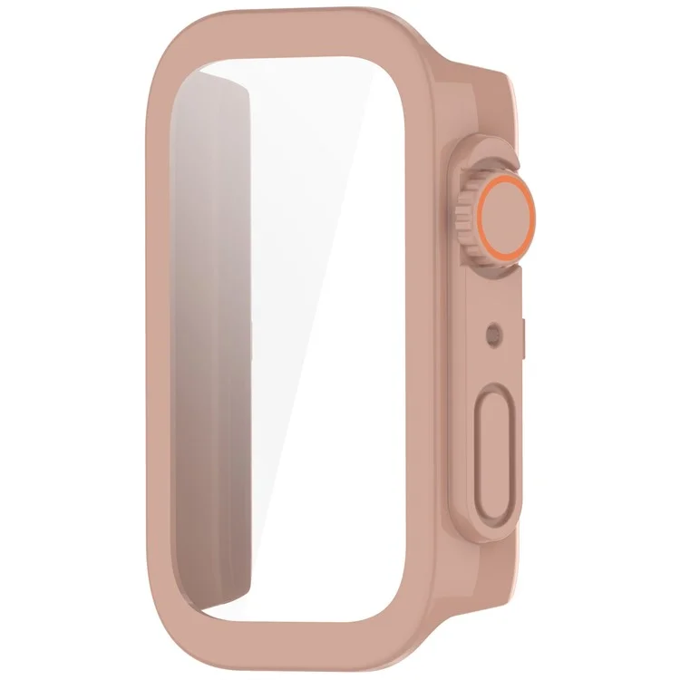 Custodia per Xiaomi Smart Band 9 Active / Redmi Band 3 con cornice in PC e pellicola protettiva in vetro temperato - Rosa