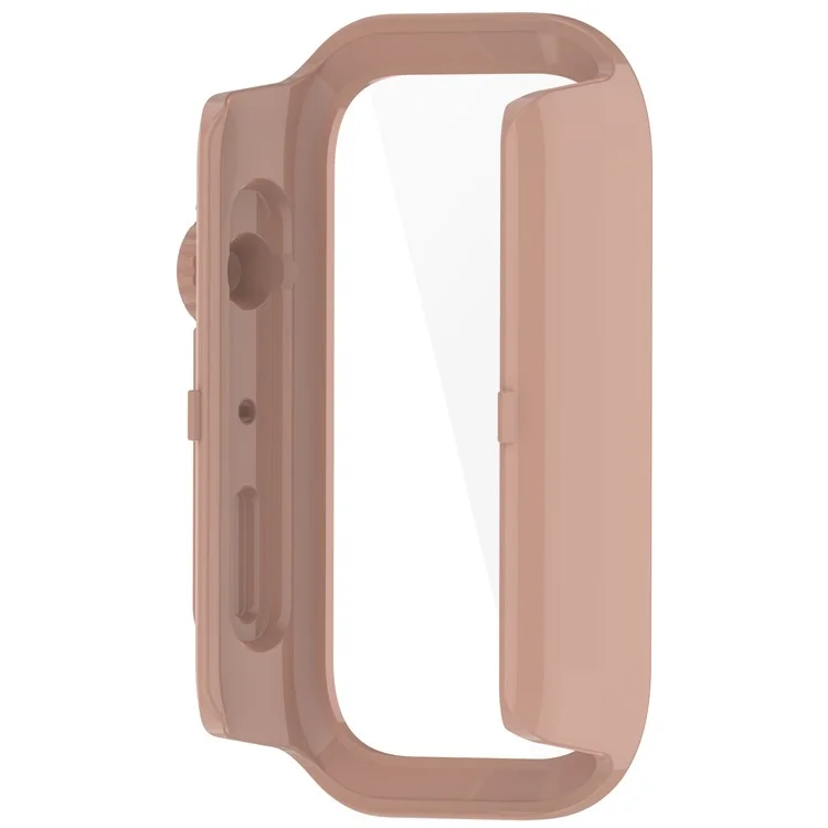 Custodia per Xiaomi Smart Band 9 Active / Redmi Band 3 con cornice in PC e pellicola protettiva in vetro temperato - Rosa