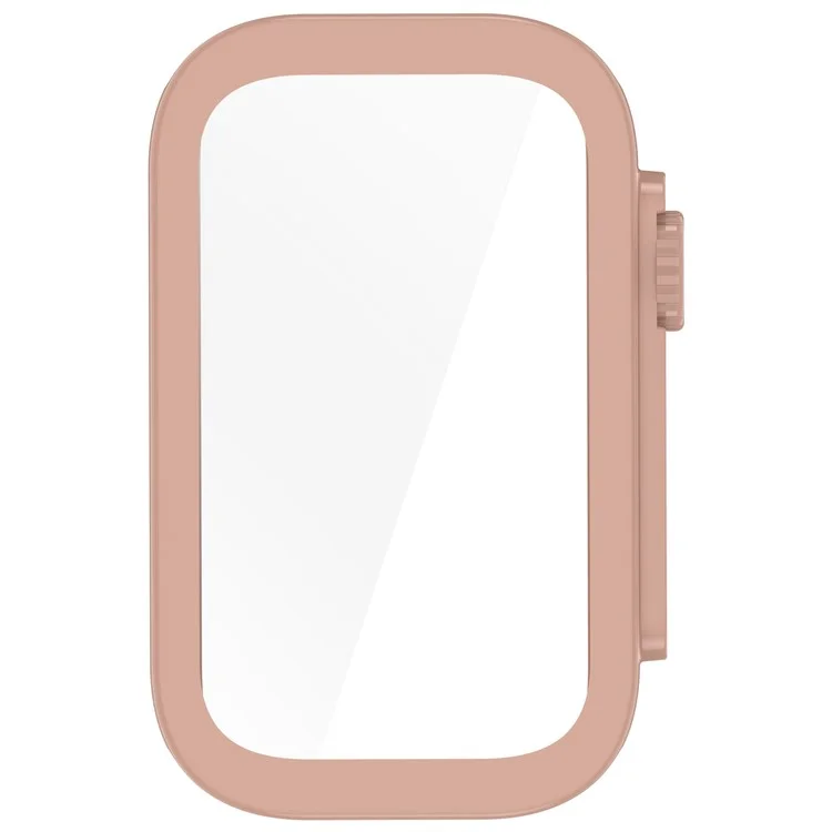 Custodia per Xiaomi Smart Band 9 Active / Redmi Band 3 con cornice in PC e pellicola protettiva in vetro temperato - Rosa