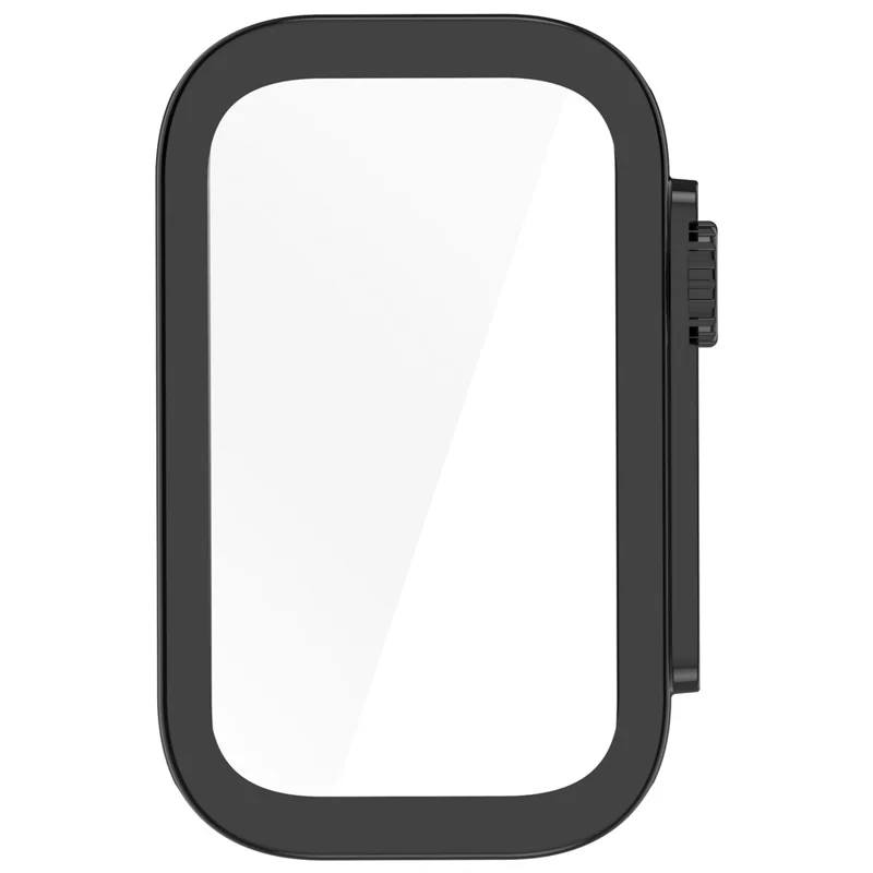 For Xiaomi Smart Band 9 Active / Redmi Band 3 Watch Case PC Frame Cover with Tempered Glass Screen Film - Black