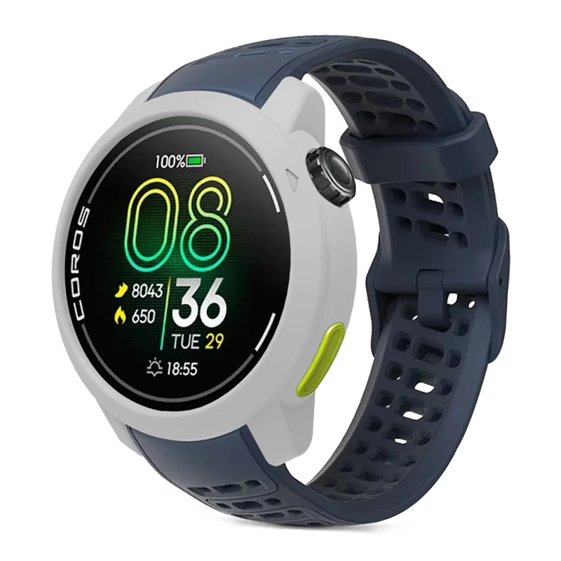 For Coros Pace Pro Watch Case Soft Silicone Hollow Watch Frame Cover - Grey