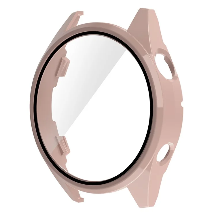 For Aigo G20 Watch Case PC Frame Cover with Tempered Glass Screen Film - Pink