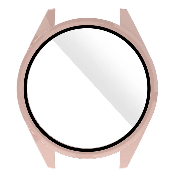 For Aigo G20 Watch Case PC Frame Cover with Tempered Glass Screen Film - Pink