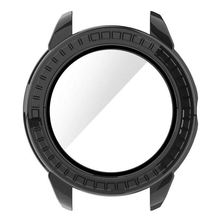Per Aigo M8 Watch Case PC Frame Cover con pellicola protettiva in vetro temperato - Nero
