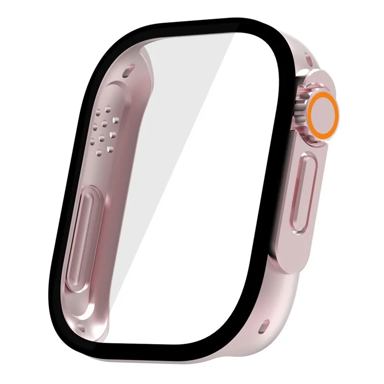 Custodia per Xiaomi Redmi Watch 5 Lite con cornice in PC e pellicola protettiva in vetro temperato - Rosa