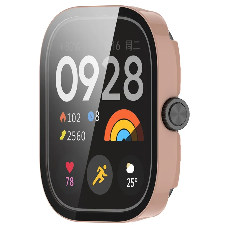 Funda rígida de PC para Xiaomi Redmi Watch 5 / Watch 5 eSIM con película de vidrio templado - Rosa