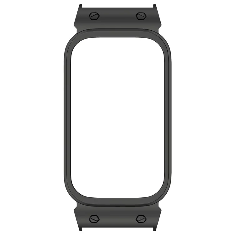 For Xiaomi Smart Band 9 Active  /  Redmi Band 3 Watch Case Zinc Alloy Frame Work with 18mm Watchband - Black