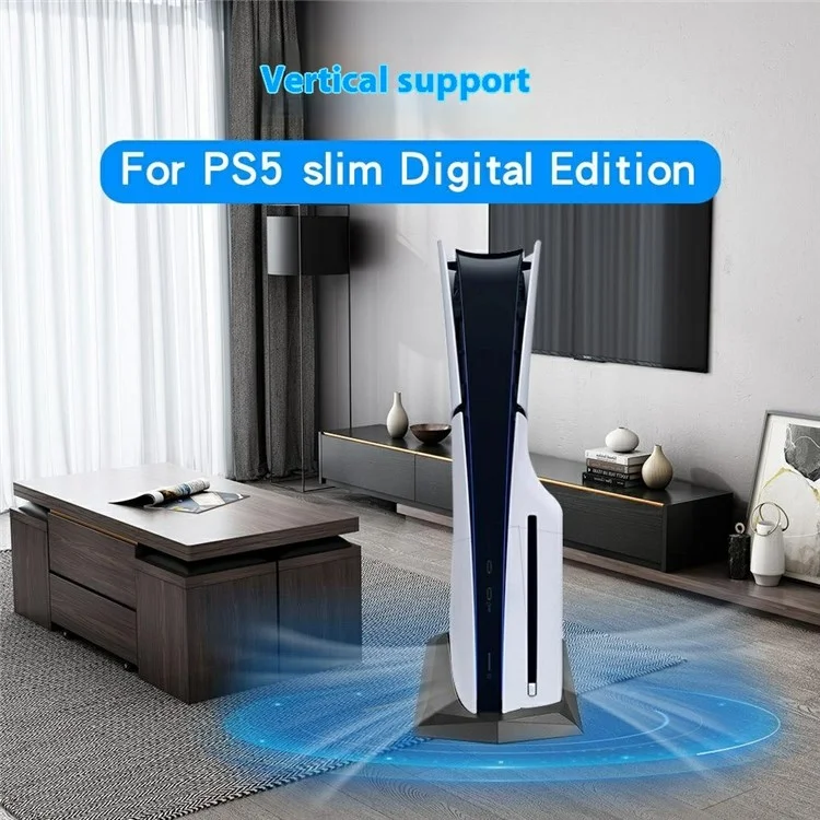 Cooling Stand for Sony PS5 Slim Disc Edition Vertical Game Console Heat Dissipation Base - Black