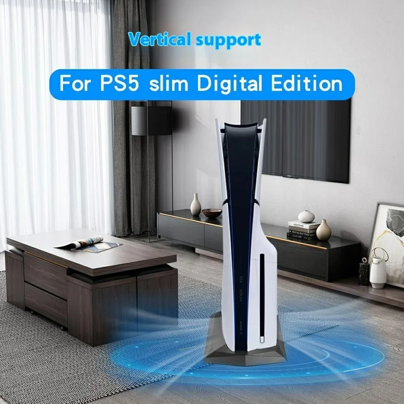 Cooling Stand for Sony PS5 Slim Disc Edition Vertical Game Console Heat Dissipation Base - White
