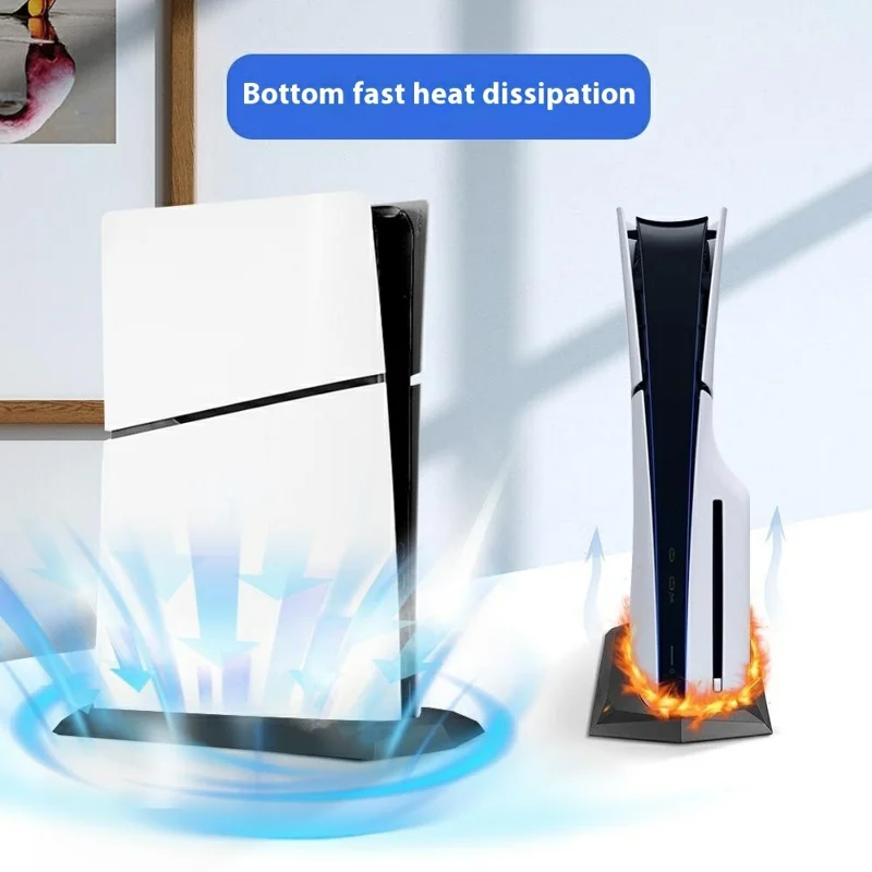 Cooling Stand for Sony PS5 Slim Disc Edition Vertical Game Console Heat Dissipation Base - White