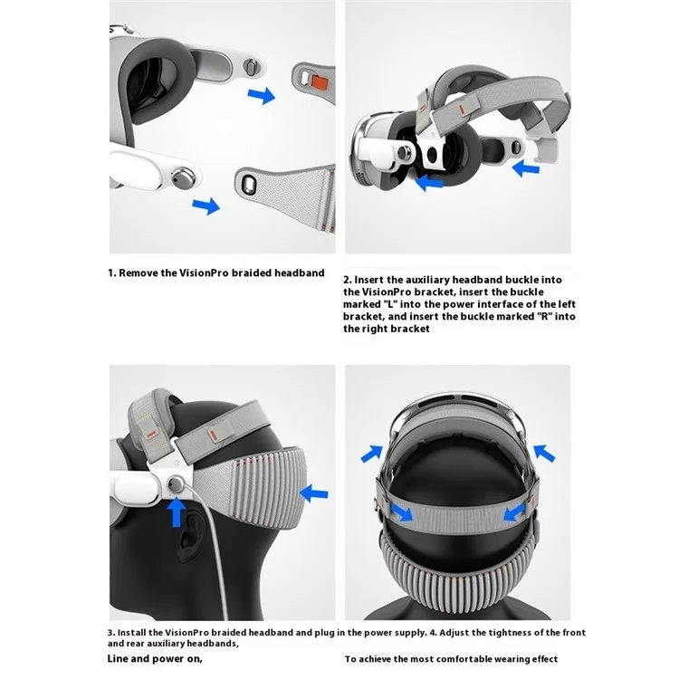 Correa para la Cabeza HIBLOKS para Apple Vision Pro, Banda Ajustable con Alivio de Presión para Equilibrio, Accesorio de Realidad Virtual