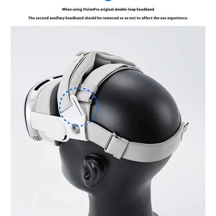 Correa para la Cabeza HIBLOKS para Apple Vision Pro, Banda Ajustable con Alivio de Presión para Equilibrio, Accesorio de Realidad Virtual