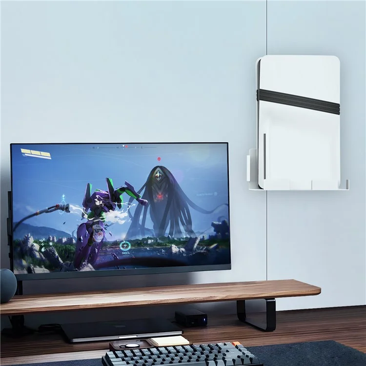 JYS JYS-P5226 Bracket for Sony PS5 Pro / PS5 Slim / PS5 Console Holder Wall Mount Storage Rack - White