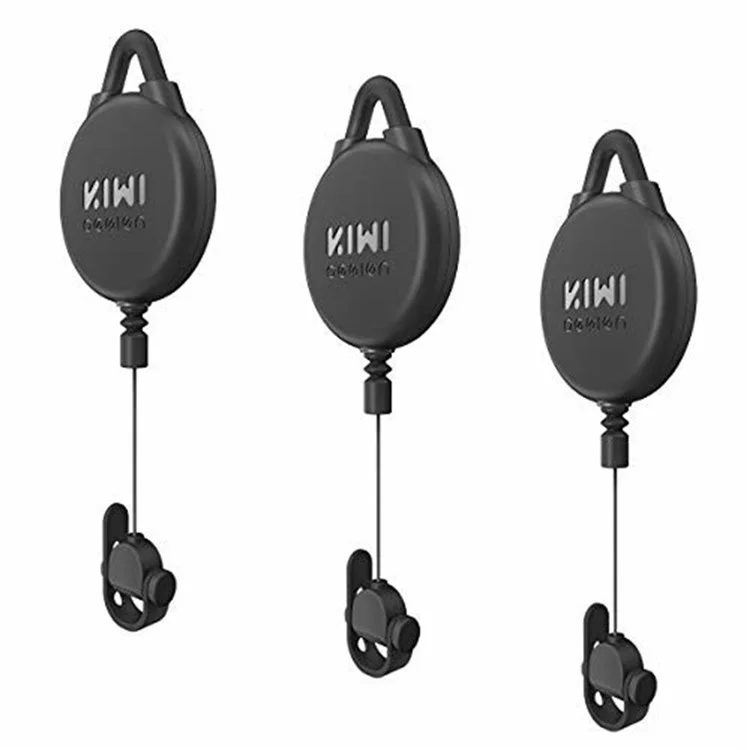 KIWI DESIGN 3PCS VR Cable Management for Meta Quest / Sony PlayStation VR Retractable Ceiling Pulley System - Black
