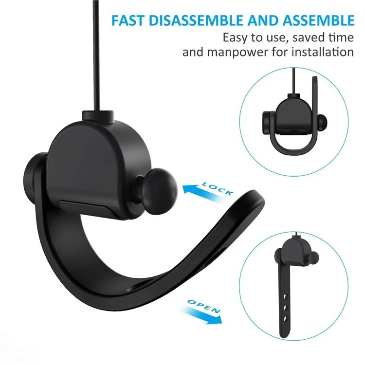 KIWI DESIGN 3PCS VR Cable Management for Meta Quest / Sony PlayStation VR Retractable Ceiling Pulley System - Black