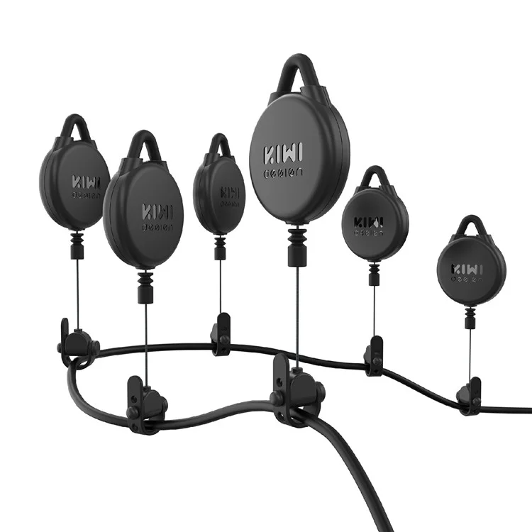 KIWI DESIGN V2-6 6PCS VR Cable Management for Meta Quest / Sony PlayStation VR Retractable Ceiling Pulley System - Black