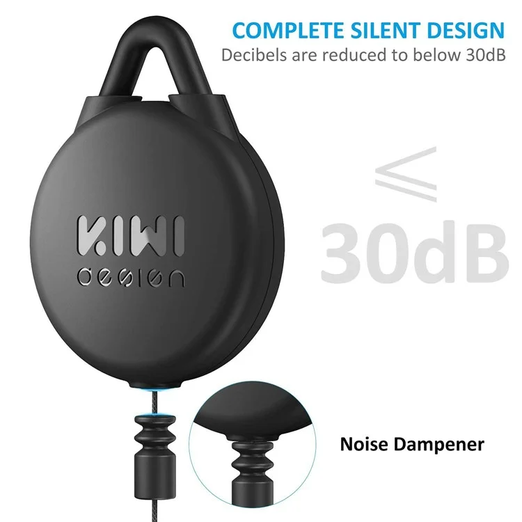 KIWI DESIGN V2-6 6PCS VR Cable Management for Meta Quest / Sony PlayStation VR Retractable Ceiling Pulley System - Black