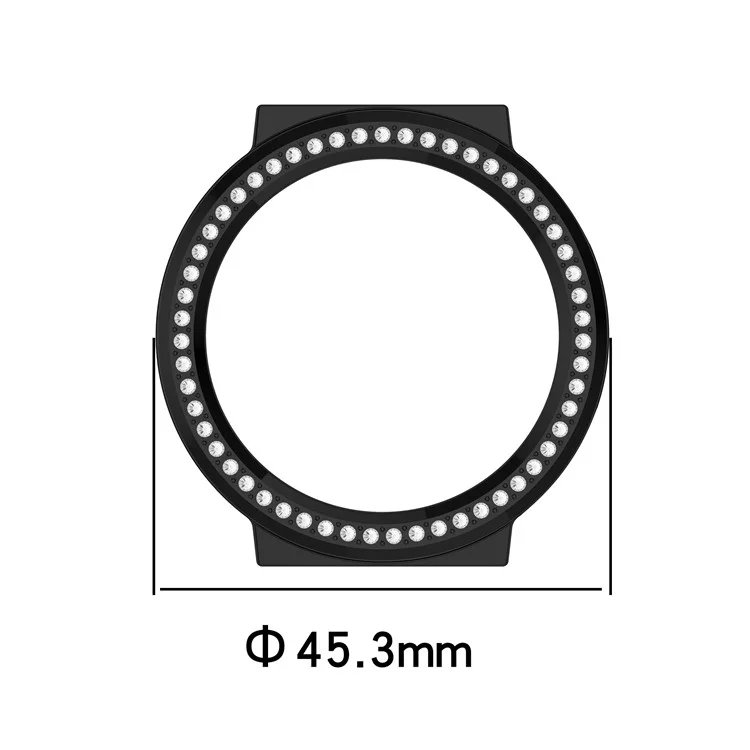 For Huawei Watch GT 5 Pro 42mm PC Case Rhinestone Decor Smartwatch Protective Cover - Black