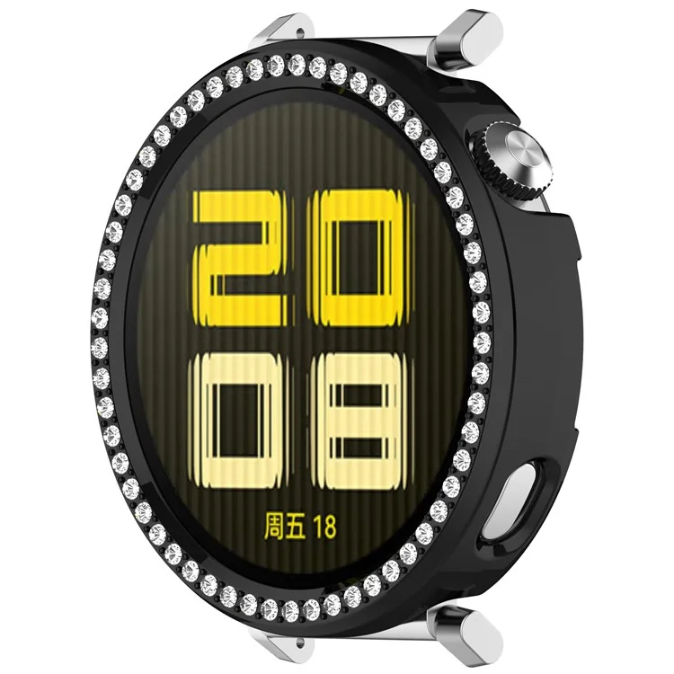 For Huawei Watch GT 5 41mm / GT 4 41mm PC Case Rhinestone Decor Smartwatch Protective Cover - Black