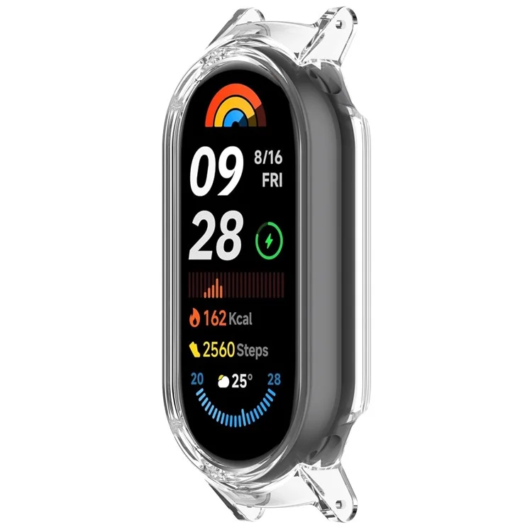 Watch Case for Xiaomi Smart Band 10 / Smart Band 10 NFC / Smart Band 10 Ceramic / Mi Band 9 Ceramic / 8 NFC / 8 12mm Lug PC Frame - Transparent