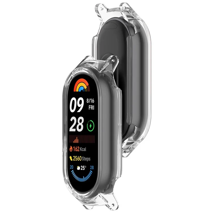 Watch Case for Xiaomi Smart Band 10 / Smart Band 10 NFC / Smart Band 10 Ceramic / Mi Band 9 Ceramic / 8 NFC / 8 12mm Lug PC Frame - Transparent