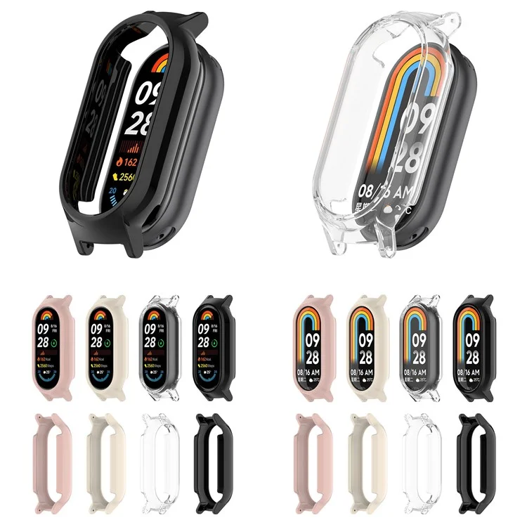 Watch Case for Xiaomi Smart Band 10 / Smart Band 10 NFC / Smart Band 10 Ceramic / Mi Band 9 Ceramic / 8 NFC / 8 12mm Lug PC Frame - Transparent
