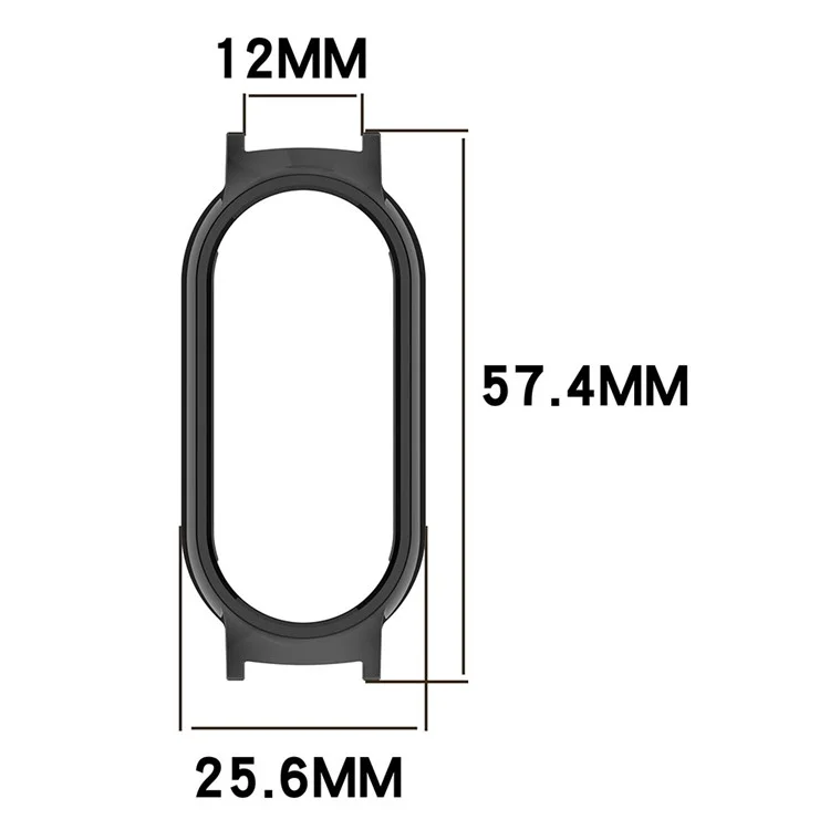 Watch Case for Xiaomi Smart Band 10 / Smart Band 10 NFC / Smart Band 10 Ceramic / Mi Band 9 Ceramic / 8 NFC / 8 12mm Lug PC Frame - Transparent