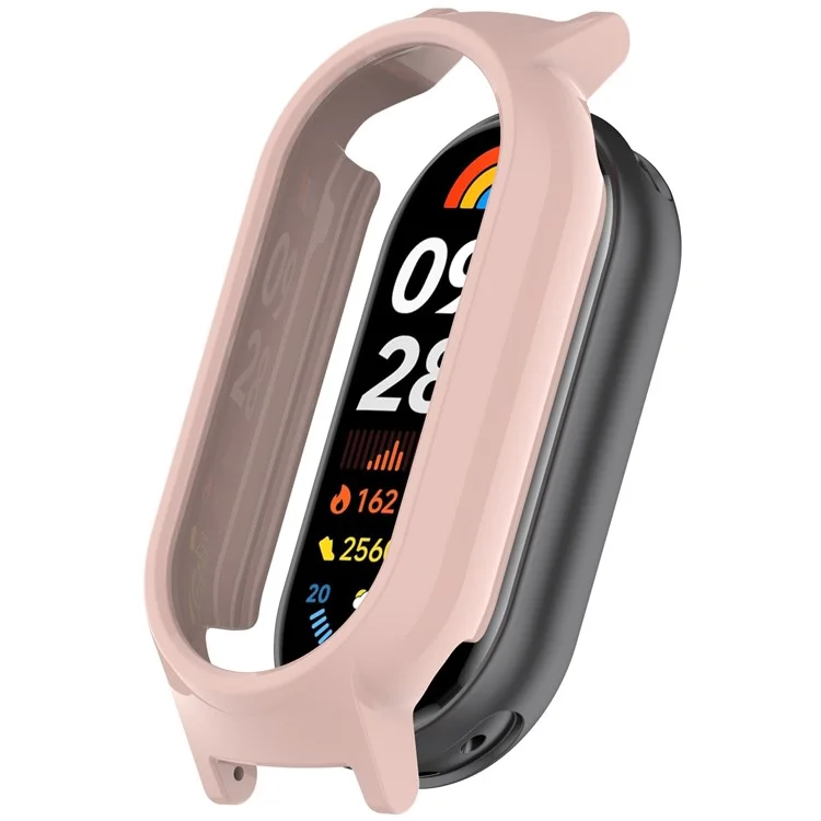 For Xiaomi Smart Band 9 NFC / 9 Hollow Out Watch Case 12mm Lug PC Protective Frame - Pink