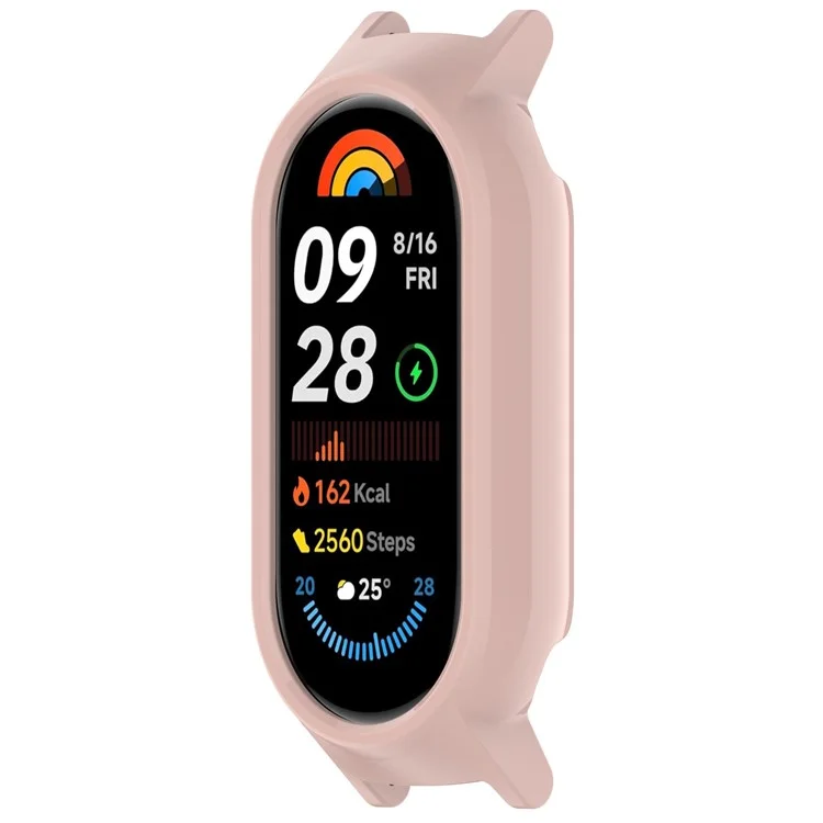 For Xiaomi Smart Band 9 NFC / 9 Hollow Out Watch Case 12mm Lug PC Protective Frame - Pink