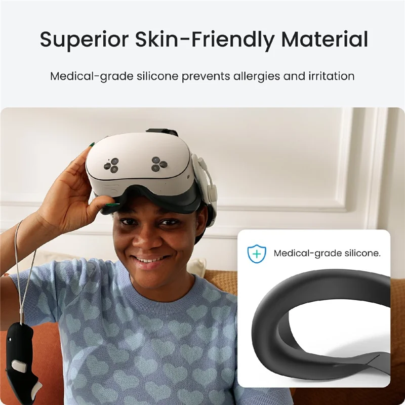 KIWI DESIGN F4 Q7-2P F4 Capa de Silicone Facial à Prova de Suor para Meta Quest 3S com Bloqueio de Luz Imersivo