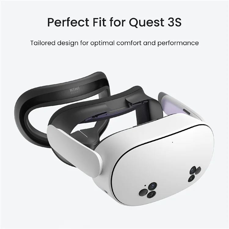 KIWI DESIGN F4 Q7-2P F4 Capa de Silicone Facial à Prova de Suor para Meta Quest 3S com Bloqueio de Luz Imersivo