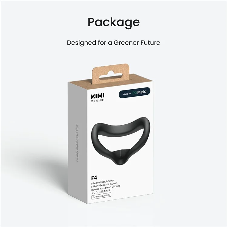 KIWI DESIGN F4 Q7-2P F4 Capa de Silicone Facial à Prova de Suor para Meta Quest 3S com Bloqueio de Luz Imersivo