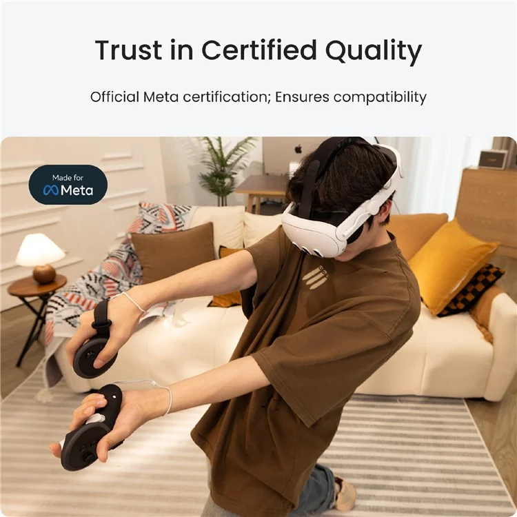 KIWI DESIGN G4 Pro QG06 1 Pair Controller Grips Protector For Meta Quest 3 / 3S Non-Slip Handle Silicone Cover