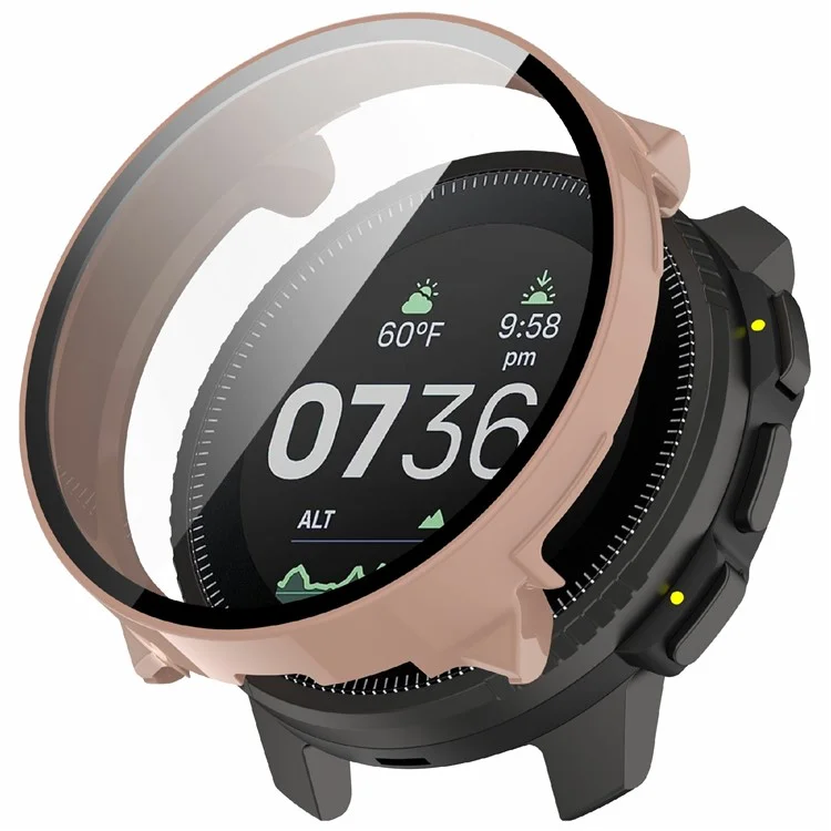 Чехол для часов Suunto Vertical с интегрированной защитной ПК-накладкой и закаленным стеклянным протектором экрана - Розовый