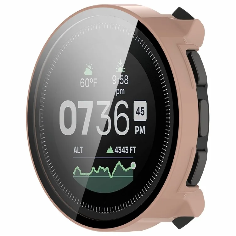 Чехол для часов Suunto Vertical с интегрированной защитной ПК-накладкой и закаленным стеклянным протектором экрана - Розовый