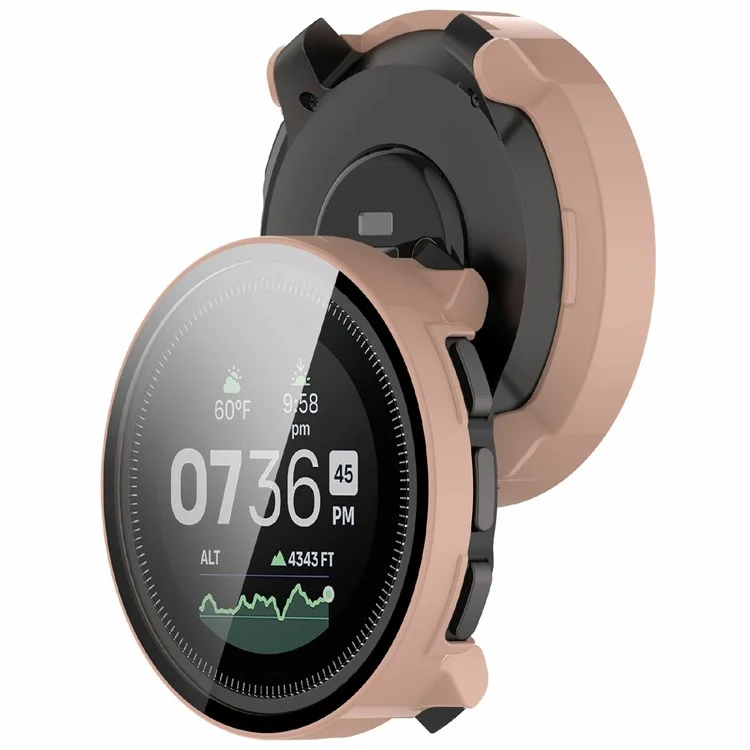 Чехол для часов Suunto Vertical с интегрированной защитной ПК-накладкой и закаленным стеклянным протектором экрана - Розовый
