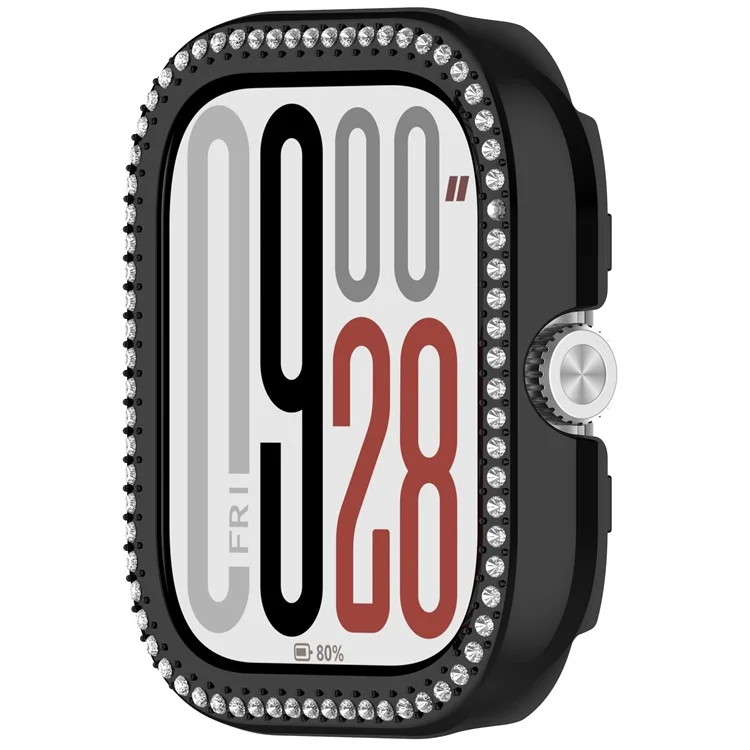 Étui de protection pour Xiaomi Redmi Watch 5 / 5 eSIM / 4 Design Ajouré Smartwatch Coque PC Décor Strass - Noir