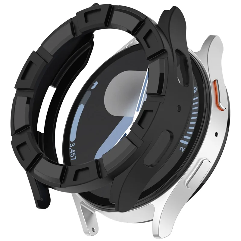 Für Samsung Galaxy Watch7 40mm TPU Schutzhülle mit Hohldesign Stoßfest Uhrengehäuse - Schwarz