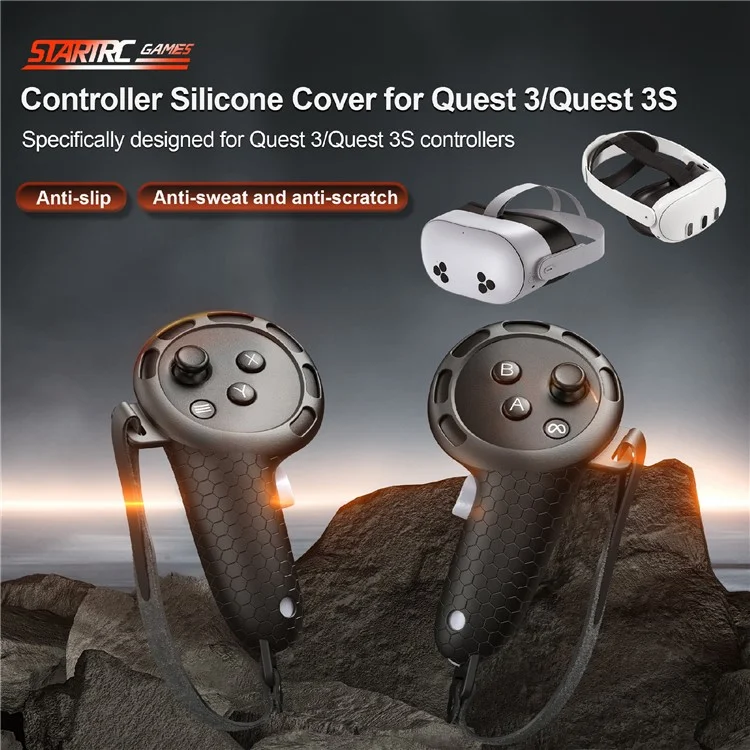 STARTRC GAMES For Meta Quest 3 / 3S Controller Silicone Cover Anti Slip Grip Protective Case