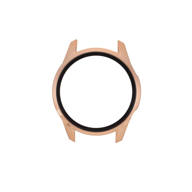Electroplating PC Case Frame Tempered Glass Protector Cover for Huawei Watch GT 2 42mm - Beige