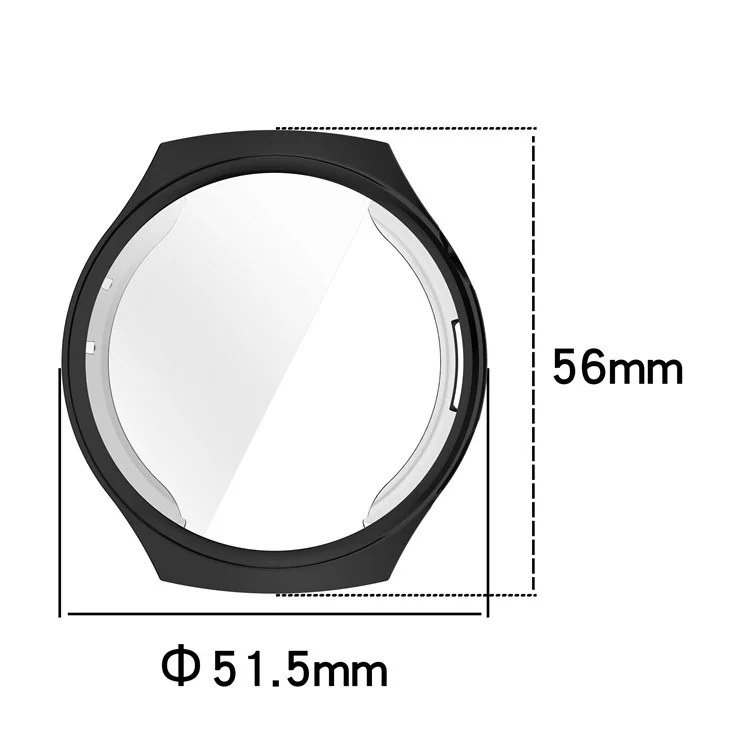 Чехол для Huawei Watch 4 Pro из ТПУ с полной защитой - Черный с электропокрытием