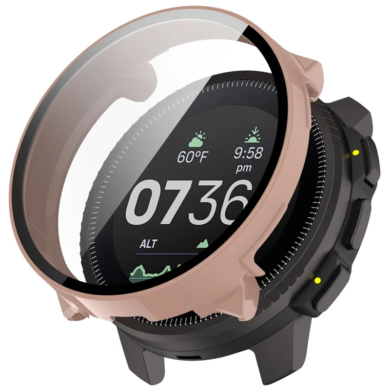 Für Suunto Vertical Uhrengehäuse PC-Rahmenabdeckung mit gehärtetem Glasbildschirmfilm - Pink