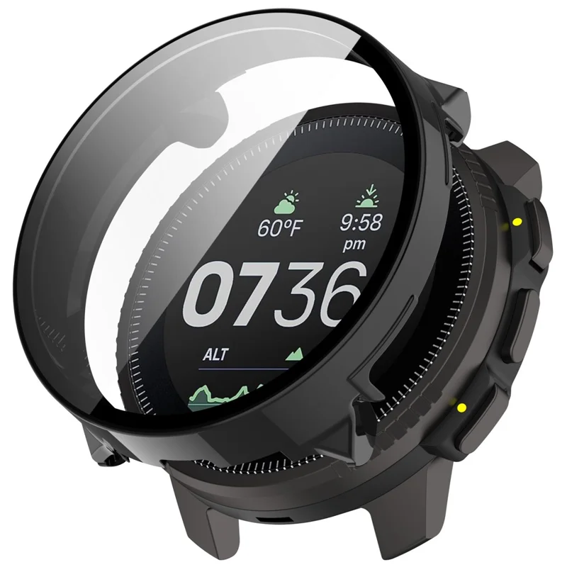 For Suunto Vertical Watch Case PC Frame Cover with Tempered Glass Screen Film - Black