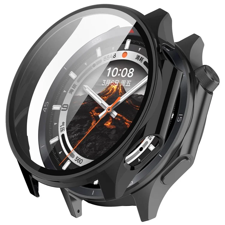 Для Oppo Watch X2 / OnePlus Watch 3 Жесткий ПК Чехол для часов с закаленным стеклом - Черный