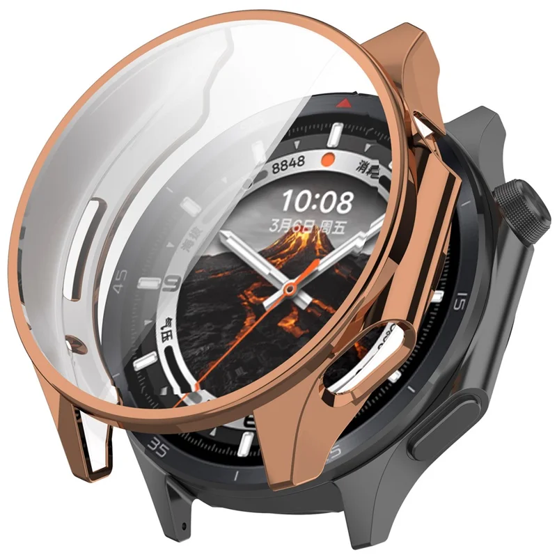 Pour Oppo Watch X2 / OnePlus Watch 3 Étui de protection TPU électrolytique avec film d'écran - Or rose