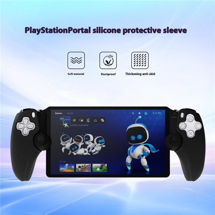 For Sony PS5 Portal Handheld Console Protective Cover Left and Right Controller Silicone Case - Black